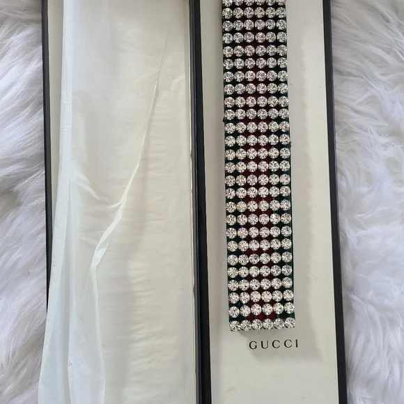 Gucci Crystal Embellished Web Headband Gucci | Accessories | Gucci Crystal Embellished Web Headband  main image 3
